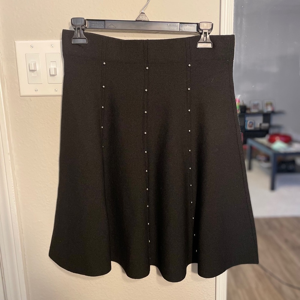 Carmen Black Skirt with Pearls